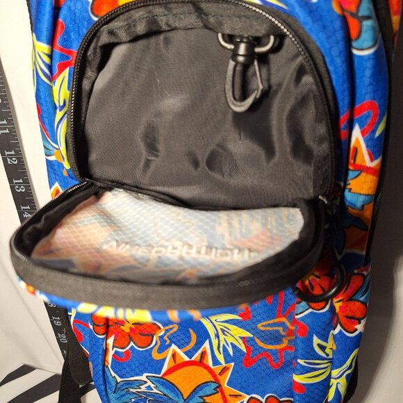 Vibedration Hydration Backpack w/o bladder - Blue Orange Tropical - Used - Picture 8 of 9